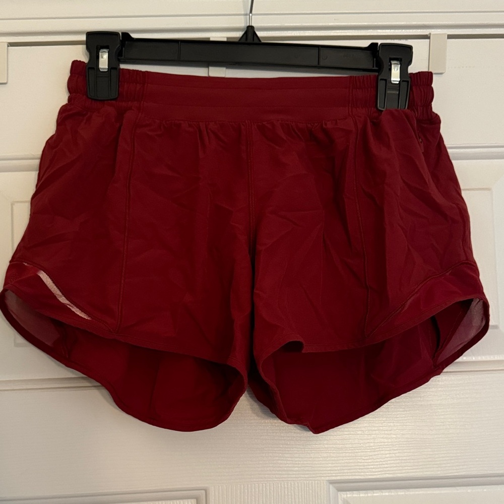 Women's Lululemon Burgundy Hotty Hot Athletic Shorts